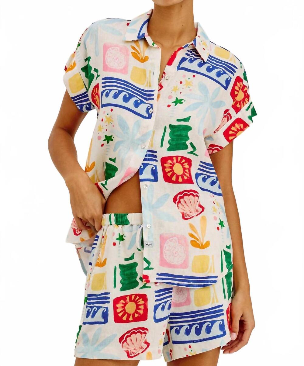 NEW RAILS farrah button-up shirt in bahama